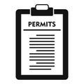 Illegal immigrants permits icon, simple style