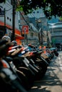 illegal motorcycle parking in Jakarta Indonesia