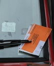 Illegal Parking Violation Citation On Car Windshield in New York Royalty Free Stock Photo