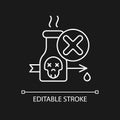 Illegal poison hunting white linear icon for dark theme