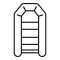 Illegal rubber boat icon, outline style