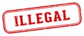 illegal stamp. illegal rectangular stamp on white background Royalty Free Stock Photo