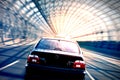 Illegal street race shot with motion blurr effect Royalty Free Stock Photo