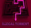 Illegal Torrent Unlawful Data Download 3d Rendering