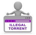 Illegal Torrent Unlawful Data Download 3d Rendering