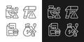 Illegal transportation linear icons set for dark and light mode Royalty Free Stock Photo