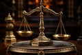 Illegitimate influence hand tips justice scales, symbolizing unfair advantage in legal matters