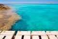 Illeta wooden pier turquoise sea Formentera Royalty Free Stock Photo