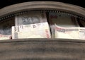 Illicit Cash In A Brown Duffel Bag