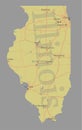 Illinois accurate vector exact detailed State Map Royalty Free Stock Photo