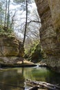 Illinois Canyon waterfall in spring Starved Rock State Park Illinois