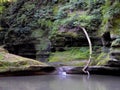 Illinois Canyon waterfall in spring Starved Rock State Park Illinois