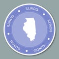 Illinois label flat sticker design.