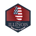 illinois label. Vector illustration decorative design Royalty Free Stock Photo