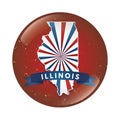 Illinois map button. Vector illustration decorative design