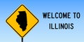 Illinois map on road sign. Royalty Free Stock Photo