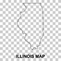 Illinois map shape, united states of america. Flat concept icon symbol vector illustration