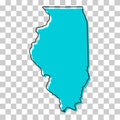 Illinois map shape, united states of america. Flat concept icon symbol vector illustration