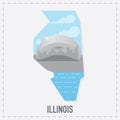 illinois map sticker. Vector illustration decorative design