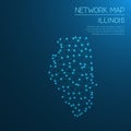 Illinois network map. Royalty Free Stock Photo