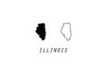 Illinois outline map state shape USA America borders Royalty Free Stock Photo