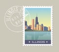 Illinois postage stamp design. Royalty Free Stock Photo