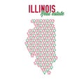 Illinois real estate properties map. Text design. Illinois US state realty concept. Vector illustration Royalty Free Stock Photo