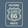 Illinois route 66 sign. Vector illustration decorative design