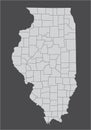 Illinois counties map Royalty Free Stock Photo