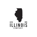 Illinois state map outline logo design Royalty Free Stock Photo