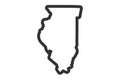 Illinois outline symbol. US state map. Vector illustration