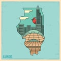 illinois state map. Vector illustration decorative design