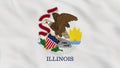 Illinois State - USA - Crumpled Fabric Flag Intro.