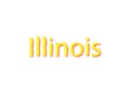 Illinois written illustration, american state isolated in a whit