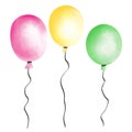 Illistration. Carnaval baloons with clipping path. Bitmap Royalty Free Stock Photo