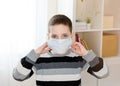 Illness child on home quarantine Virus protection, prevention epidemic