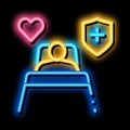 illness human in hospital ward neon glow icon illustration