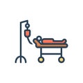 Color illustration icon for Illness, ailment and sick