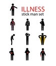 Illness stick man set