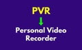 PVR Meaning, Personal Video Recorder Royalty Free Stock Photo