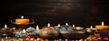 Top view Diwali featival photo banner with candles in decor pots
