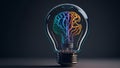 Illuminating Creativity: Human Brain Inside a Lightbulb