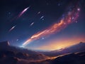 Celestial Streaks: Shooting Star Background for Cosmic Wonder Royalty Free Stock Photo