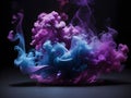 Luminous Hues: Bright Blue and Purple Smoke Isolation Royalty Free Stock Photo