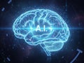 Illuminated ai brain Royalty Free Stock Photo
