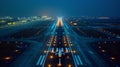 Night Aerial View of Airport Royalty Free Stock Photo