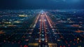 Aerial View of Airport at Night Royalty Free Stock Photo