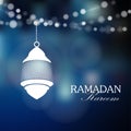 Illuminated arabic lamp, lantern with lights, Ramadan, Royalty Free Stock Photo