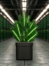 illuminated artificial christmas tree in dark room