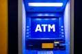 Illuminated automated teller machine Royalty Free Stock Photo